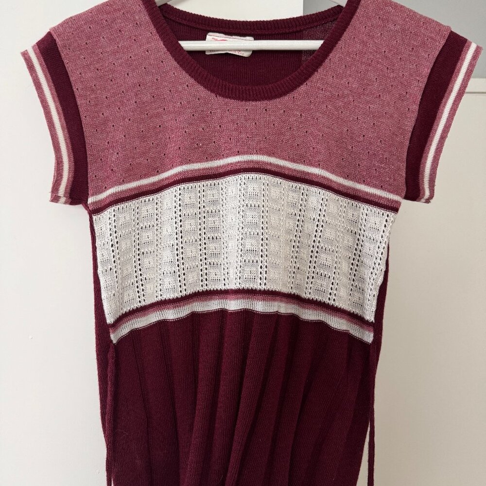 70s Crochet Sweater Top